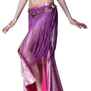 💃Bellydance Long Tassel Belt Hip Scarf Gold Coins